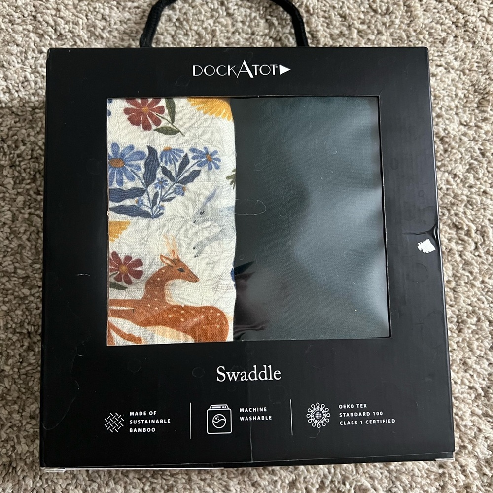 DockATot Swaddle - Multicolor Floral and Gray